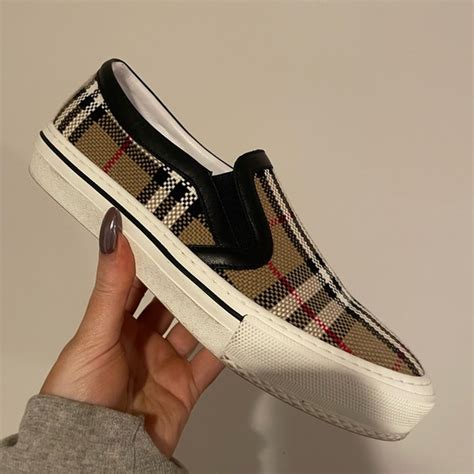 burberry black and white shoes|Burberry slip on sneakers women's.